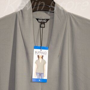 Gray NWT Buffalo Ladies' V-Neck Short Sleeve Blouse